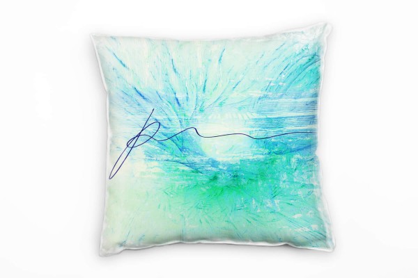 Paul Sinus Art Couch Sofa Lounge Zierkissen in 40x40cm Türkis Lichtgrün Kobaltblau Eisblau