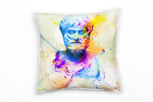 Paul Sinus Art Aristoteles Deko Kissen Bezug 40x40cm für Couch Sofa Lounge Zierkissen