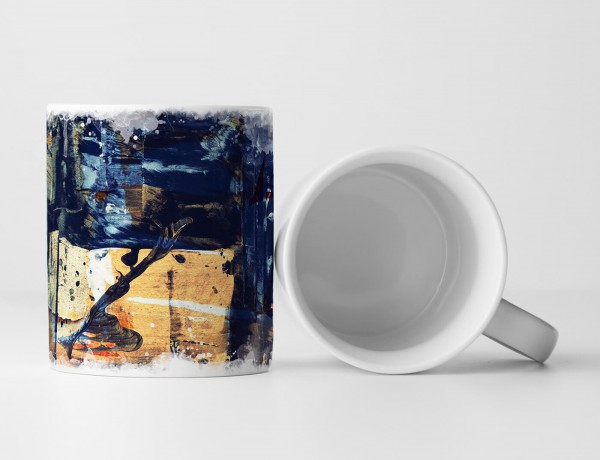 Paul Sinus Art Tasse Geschenk Splash Flecken dunkelblau