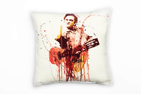 Paul Sinus Art Johnny Cash Deko Kissen Bezug 40x40cm für Couch Sofa Lounge Zierkissen