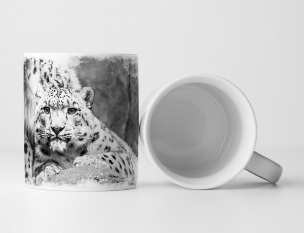 Paul Sinus Art Tasse Geschenk Tierfotografie – Zwei Schneeleoparden