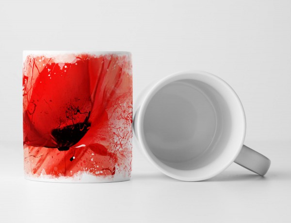 Paul Sinus Art Tasse Geschenk Klatschmohn Sprayart