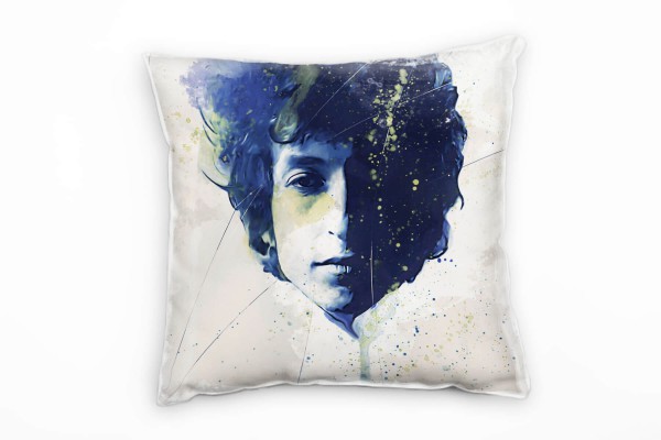 Paul Sinus Art Bob Dylan Deko Kissen Bezug 40x40cm für Couch Sofa Lounge Zierkissen