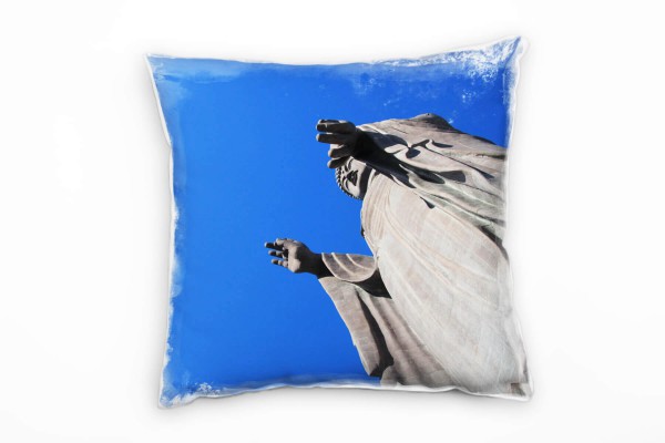 Paul Sinus Art Urban, Statur, Japan, blau, grau Deko Kissen 40x40cm für Couch Sofa Lounge Zierkissen