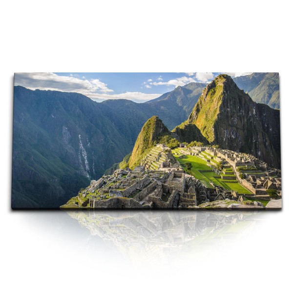 Paul Sinus Art Kunstdruck Bilder 120x60cm Machu Picchu Peru Südamerika Berge antike Stadt