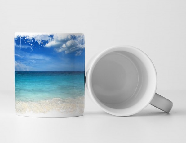 Paul Sinus Art Tasse Geschenk Landschaftsfotografie – Strahlend blauer Himmel und Sandstrand