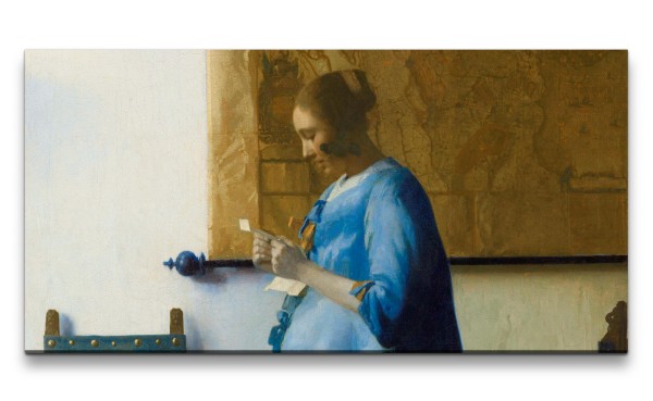 Paul Sinus Art Remaster 120x60cm Johannes Vermeer weltberühmtes Gemälde Woman Reading a Letter zeitlose Kunst Klass