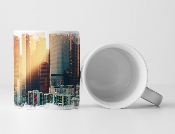 Paul Sinus Art Tasse Geschenk Urbane Fotografie – Los Angeles Downtown Skyline beim Sonnenaufgang