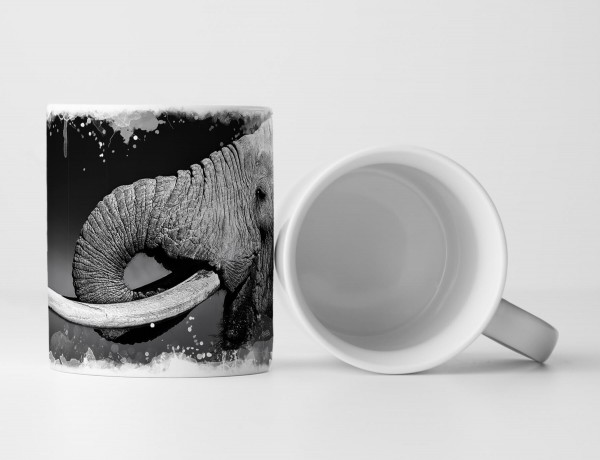 Paul Sinus Art Tasse Geschenk Tierfotografie – trinkender Elefant