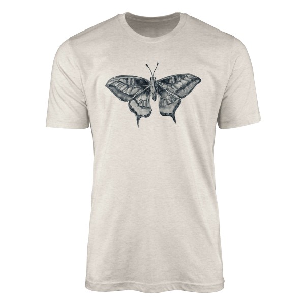 Paul Sinus Art Herren Shirt 100% Bio-Baumwolle T-Shirt Aquarell Motiv Schmetterling Farbe Nachhaltig Organic Ökomo