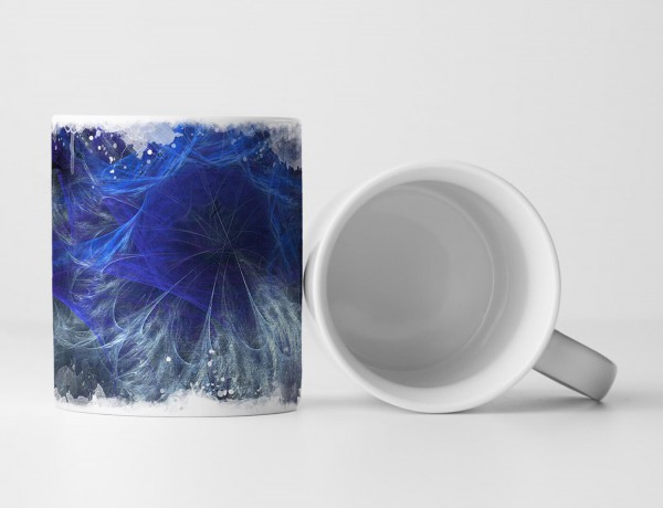 Paul Sinus Art Tasse Geschenk königsblaue Färbung und blau-graues Muster