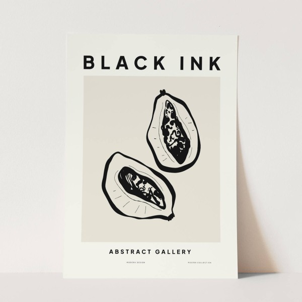 Paul Sinus Art Black Ink dekorative Illustration Modern Avocado