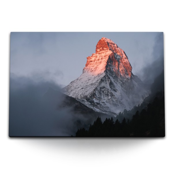 Paul Sinus Art 120x80cm Wandbild auf Leinwand Matterhorn Schweiz Alpen Gipfel Natur