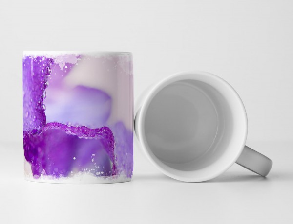 Paul Sinus Art Tasse Geschenk Naturfotografie – Lilafarbene Irisblumen