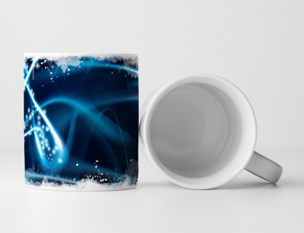 Paul Sinus Art Tasse Geschenk Digitale Grafik – Lichtbahnen in der Dunkelheit