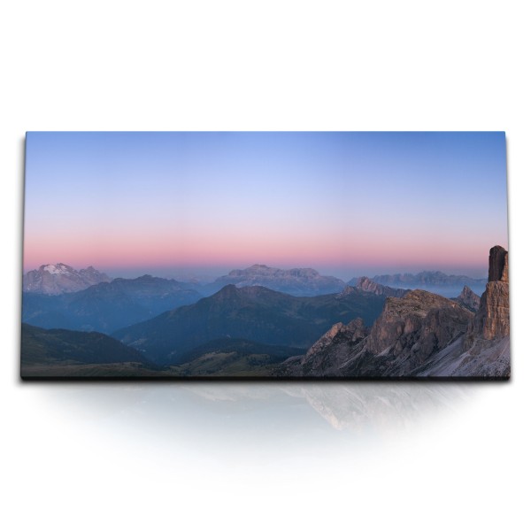 Paul Sinus Art Kunstdruck Bilder 120x60cm Berge Berglandschaft Gebirge Bergkette Abendröte