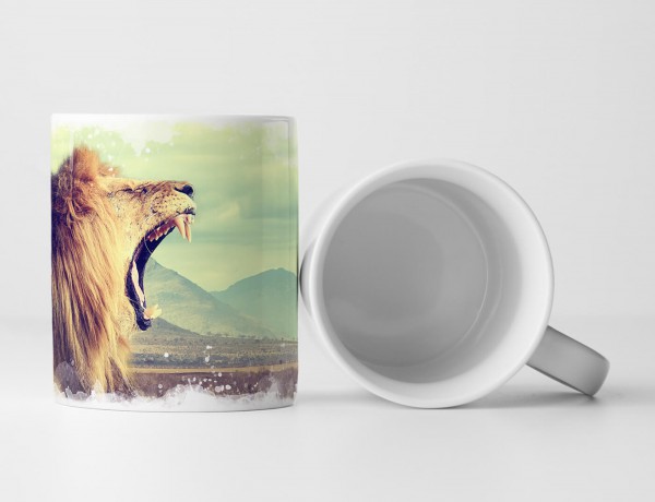 Paul Sinus Art Tasse Geschenk Tierfotografie – Wilder afrikanischer Löwe Kenia