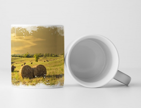 Paul Sinus Art Tasse Geschenk Landschaftsfotografie – Gerstenfeld in der Toskana bei Sonnenaufgang