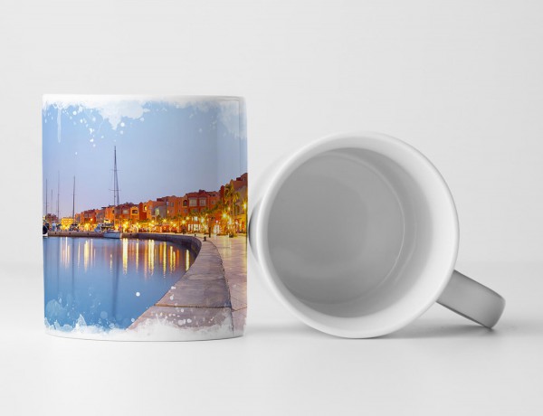 Paul Sinus Art Tasse Geschenk Landschaftsfotografie – Hafenstadt bei Dämmerung