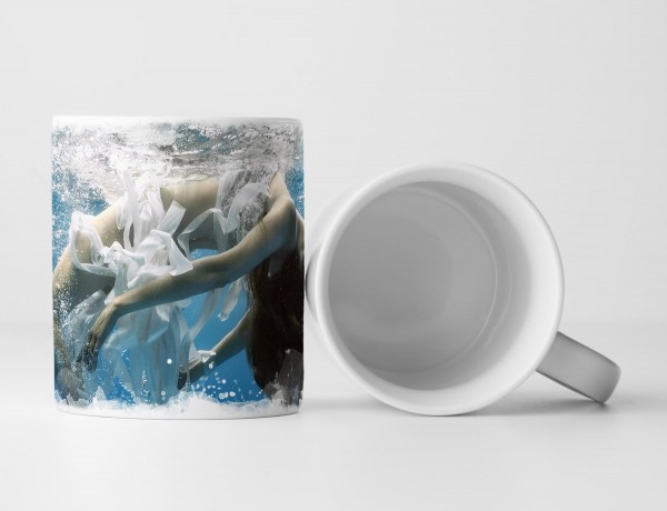 Paul Sinus Art Tasse Geschenk Fotografie – Mädchen mit weißen Bändern unter Wasser