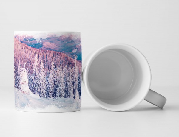 Paul Sinus Art Tasse Geschenk Naturfotografie – wunderschöne Morgenlandschaft im Schnee