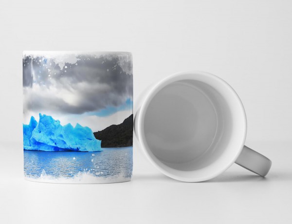 Paul Sinus Art Tasse Geschenk Landschaftsfotografie – Blauer Eisberg im Meer Chile