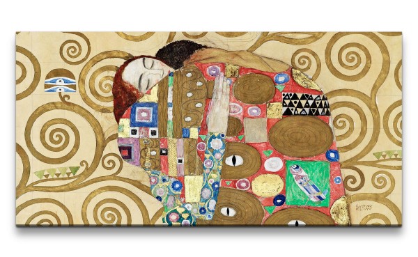 Paul Sinus Art Remaster 120x60cm Gustav Klimt's Fulfillment Weltberühmt Kult Muster Farbenfroh Vintage