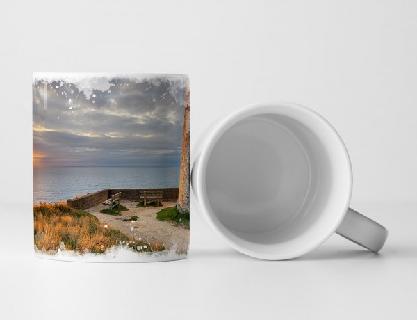 Paul Sinus Art Tasse Geschenk Landschaftsfotografie – Alter Leuchtturm bei Portreath in Cornwall UK