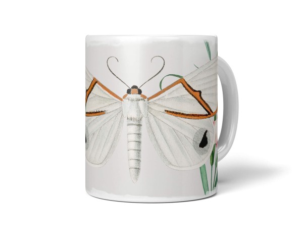 Paul Sinus Art Dekorative Tasse mit schönem Motiv weißer Schmetterling Vintage Blumen Design Hell