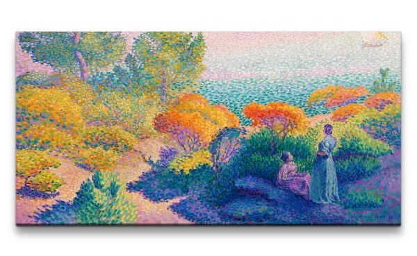 Paul Sinus Art Remaster 120x60cm Henri Edmond Cross weltberühmtes Wandbild Impressionismus Farbenfroh Two Women by