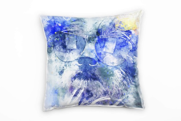 Paul Sinus Art Cool Dog Deko Kissen Bezug 40x40cm für Couch Sofa Lounge Zierkissen