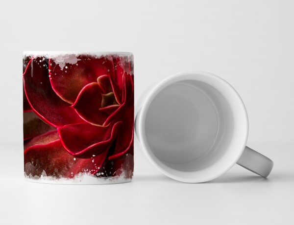 Paul Sinus Art Tasse Geschenk Naturfotografie – Echeveria dunkelrot