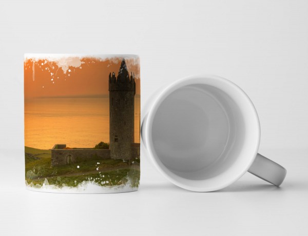 Paul Sinus Art Tasse Geschenk Landschaftsfotografie – Burg am orangen Himmel