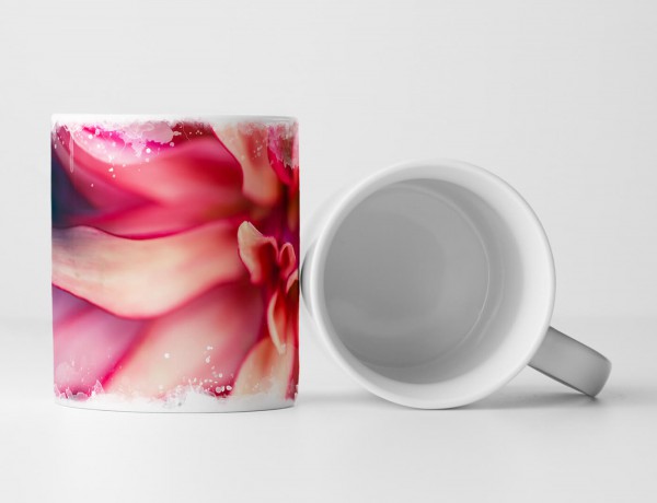 Paul Sinus Art Tasse Geschenk Naturfotografie – Beschnittene pink rote Blüte