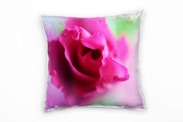 Paul Sinus Art Macro, Blumen, Blüte, pink Deko Kissen 40x40cm für Couch Sofa Lounge Zierkissen