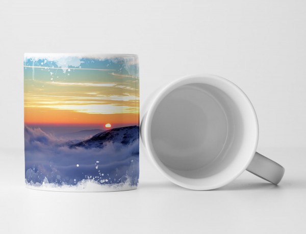 Paul Sinus Art Tasse Geschenk Landschaftsfotografie – Traumhafte Winterlandschaft bei Sonnenaufgang