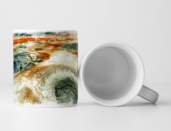 Paul Sinus Art Tasse Geschenk Landschaftsfotografie – Geothermische Gegend Hverir Island