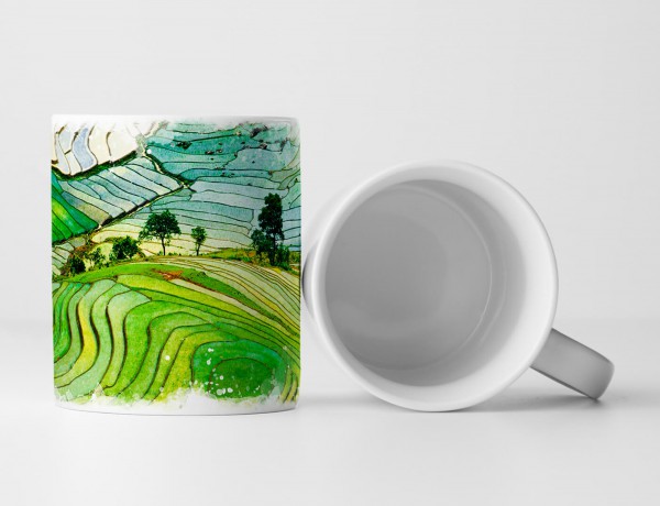 Paul Sinus Art Tasse Geschenk Landschaftsfotografie – Malerische Reisterrasse Vietnam