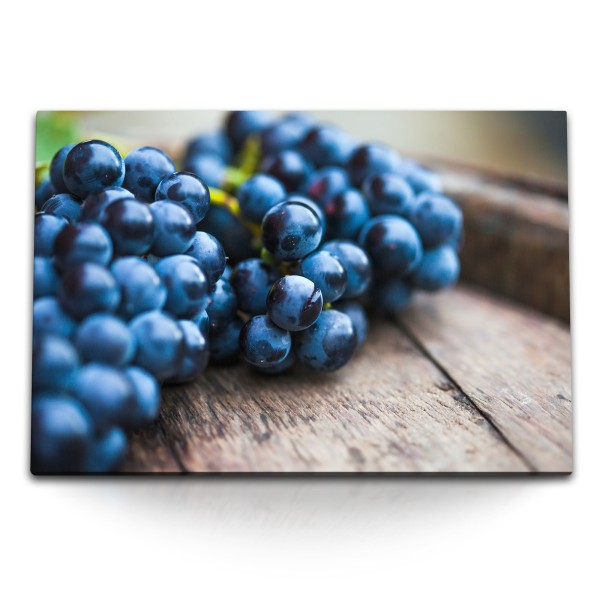 Paul Sinus Art 120x80cm Wandbild auf Leinwand Blaubeeren Beeren Nahaufnahme Blau Küche