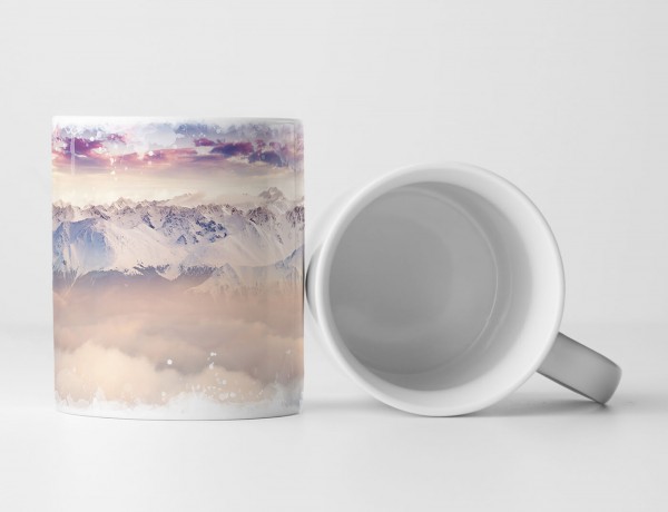 Paul Sinus Art Tasse Geschenk Landschaftsfotografie – Über den Wolken bei den Schweizer Alpen