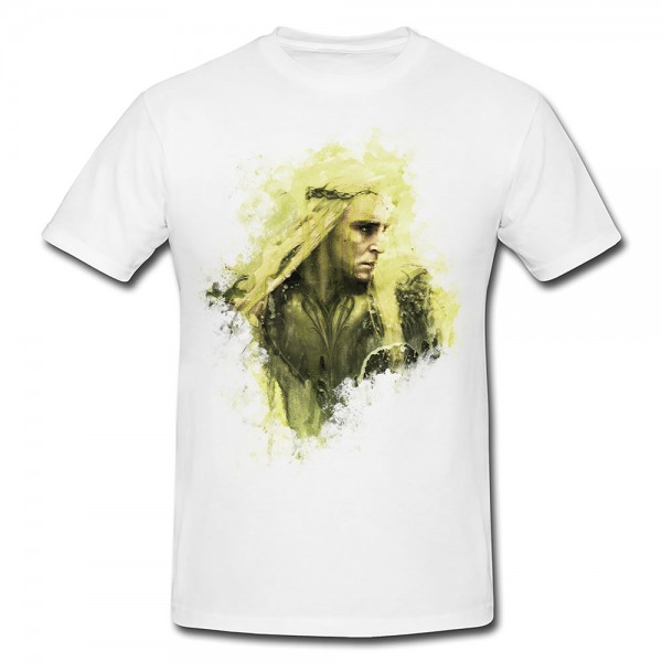 Paul Sinus Art Thranduil in Hobbit 3 Premium Herren und Damen T-Shirt Motiv aus Paul Sinus Aquarell