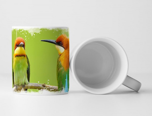 Paul Sinus Art Tasse Geschenk Tierfotografie – Zwei bunte Bienenesser