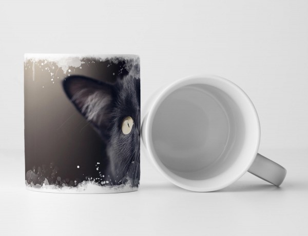 Paul Sinus Art Tasse Geschenk Tierfotografie - Schwarze Katze