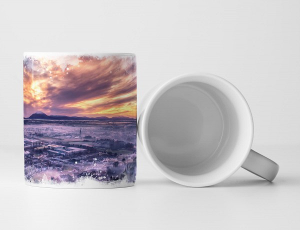 Paul Sinus Art Tasse Geschenk Luftbild – neblige Stadt Ballina