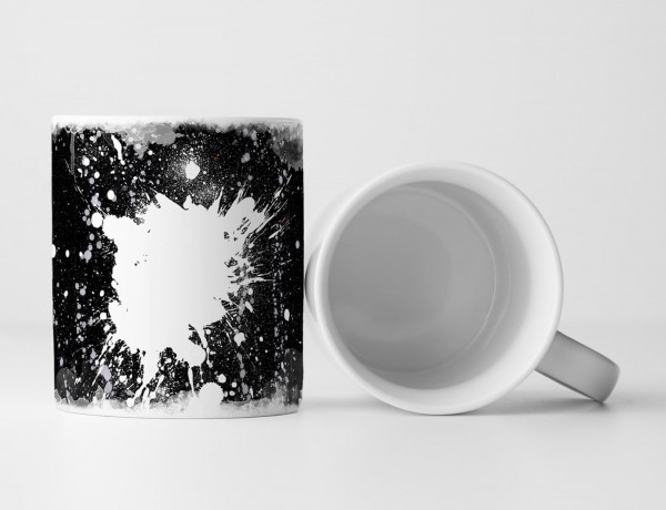 Paul Sinus Art Tasse Geschenk schwarzer Hintergrund + weißen Farbklecks