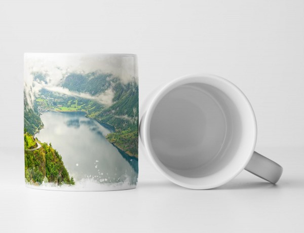 Paul Sinus Art Tasse Geschenk Landschaftsfotografie – Norwegischer Fjord