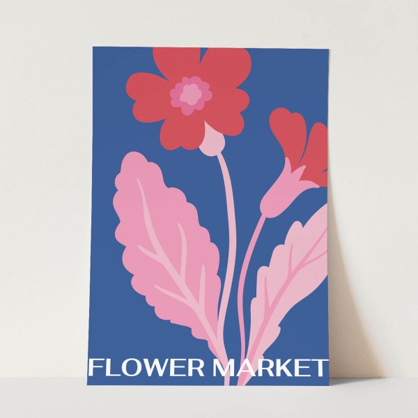 Paul Sinus Art Blumen Illustration Flower Market Blau Dekorativ