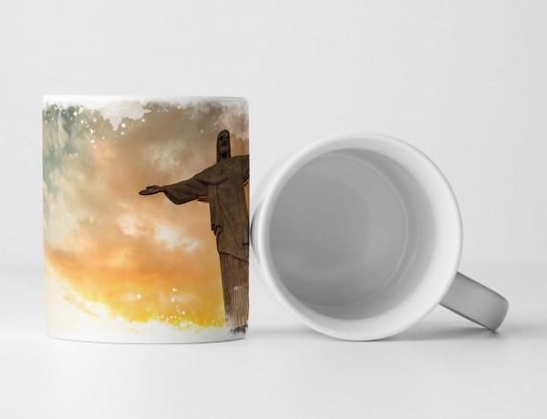 Paul Sinus Art Tasse Geschenk Landschaftsfotografie – Touristen am Corcovado Hill Rio de Janeiro Brazil