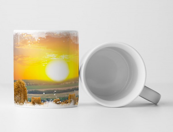 Paul Sinus Art Tasse Geschenk Landschaftsfotografie – Heuwiese im Sonnenschein