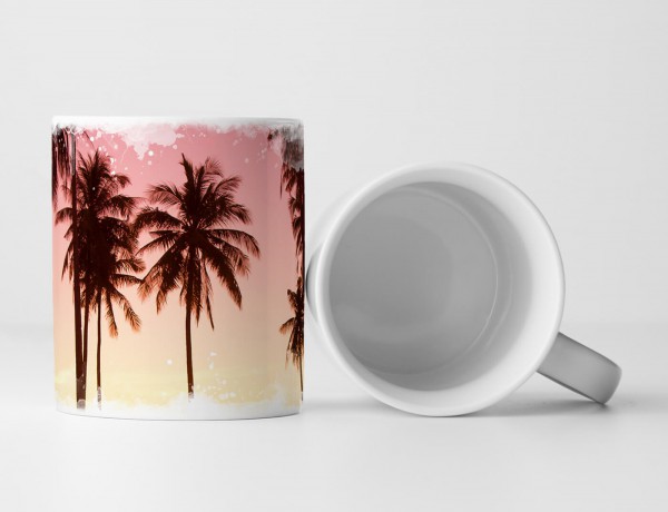 Paul Sinus Art Tasse Geschenk Landschaftsfotografie – Pinkes Palmenparadies